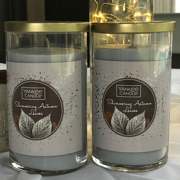 Yankee Candle Shimmering Autumn Leaves Pillar Set